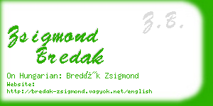 zsigmond bredak business card